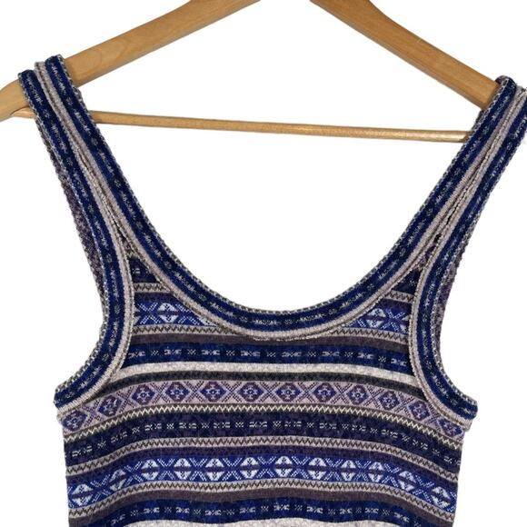 Free People Fair Isle Sleeveless Sweater Mini Dress Medium - Picture 5 of 9